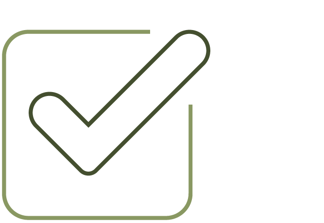 Outlined checkmark in a box symbol